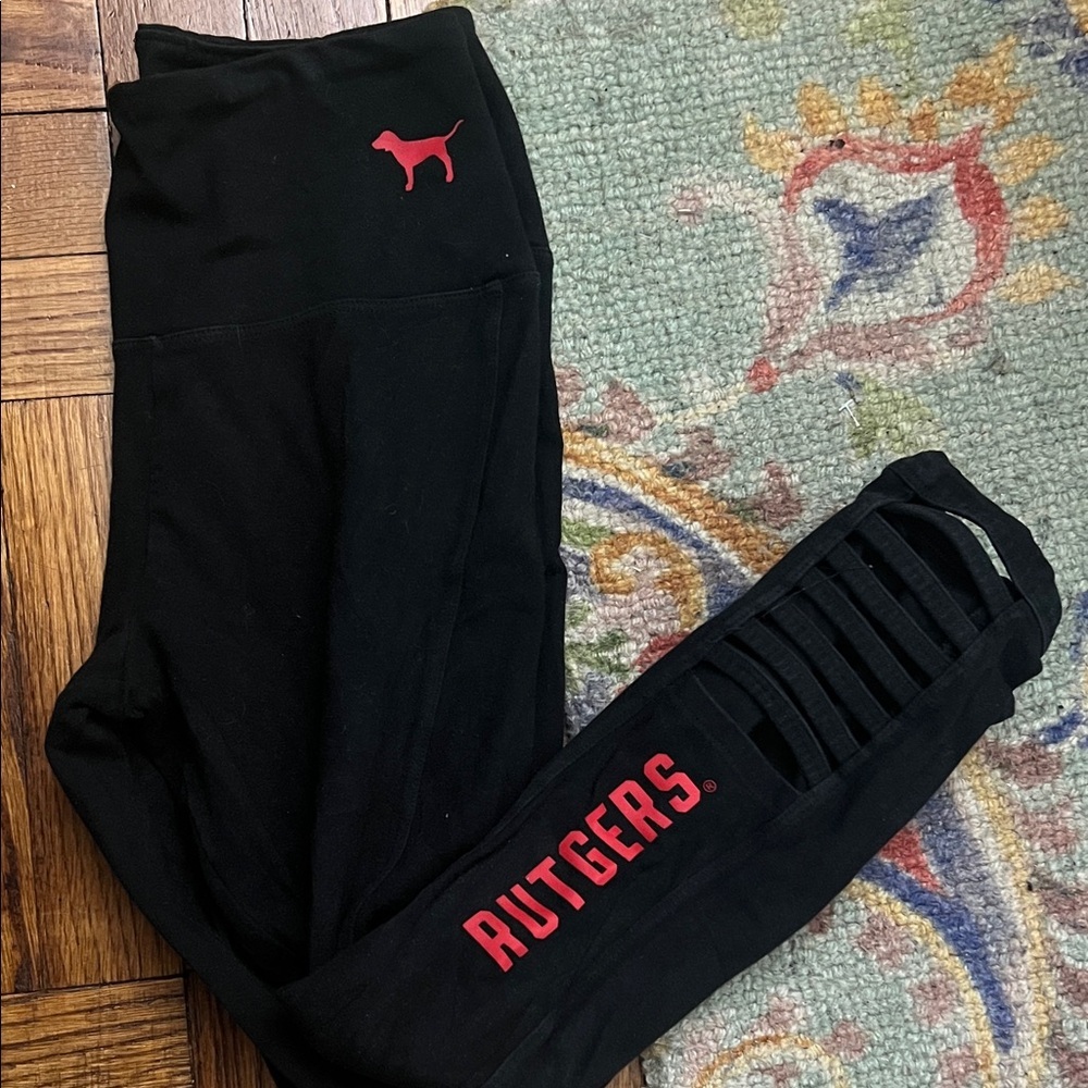 Pink VS Rutgers Leggings with Red Logo size S